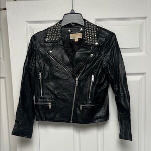 MICHAEL Michael Kors Black Studded Leather Jacket